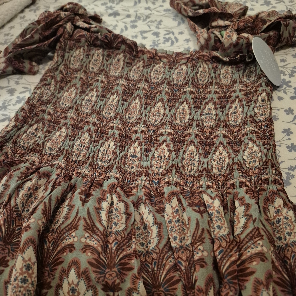 NWT Hill House Ribbon Ellie Nap Dress Sage Pinecone - Picture 6 of 9